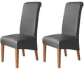 Waterproof PU Leather High Back Dining Chair Covers Set of 2 A1604