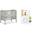 Cool Grey 2 in 1 Folding Portable Crib with 3” Fiber Mattress L25460