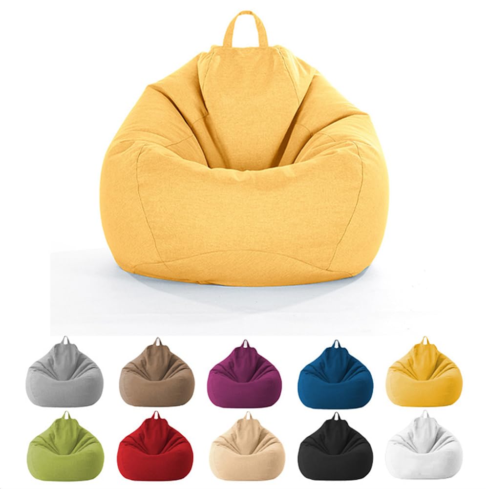 Linen Fabric Bean Bag Chair Cover 90x110cm E472575