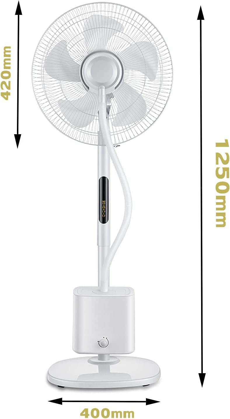 Oscillating Misting Pedestal Fan with Remote Control, 3-Speed, 16-inch, White C143512