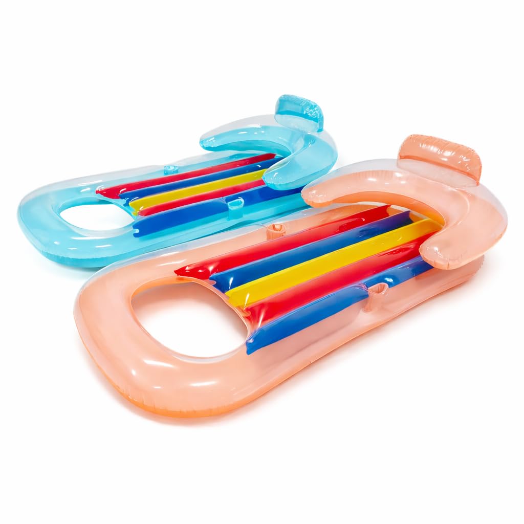 Adult Size Pool Floats Lounger with Cup Holder 2 Pack K936449