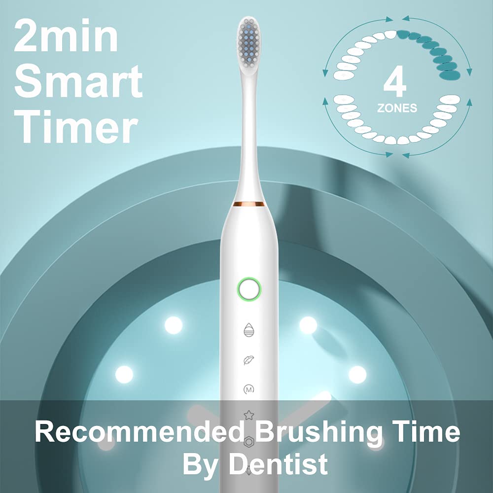 2 Pack Sonic Electric Toothbrush with 8 Heads E891