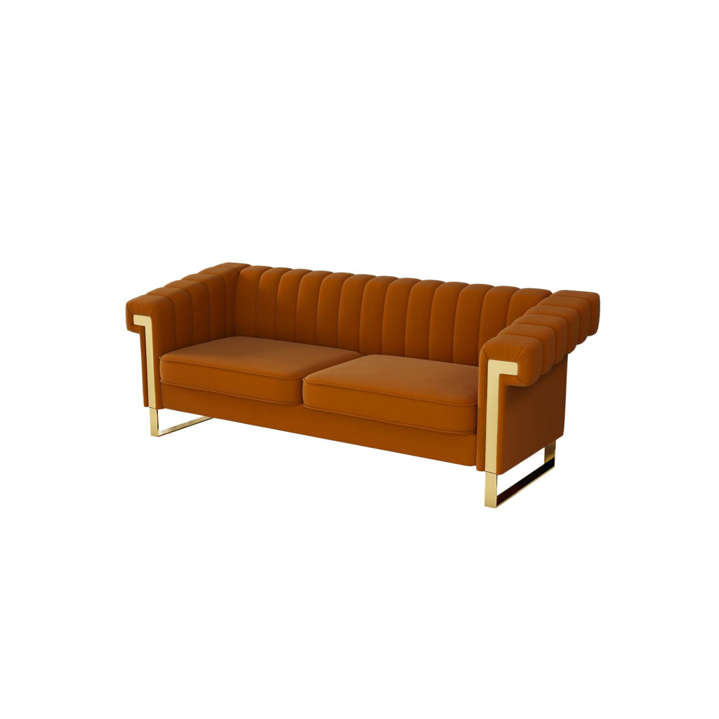 Channel Tufted Velvet Sofa F824