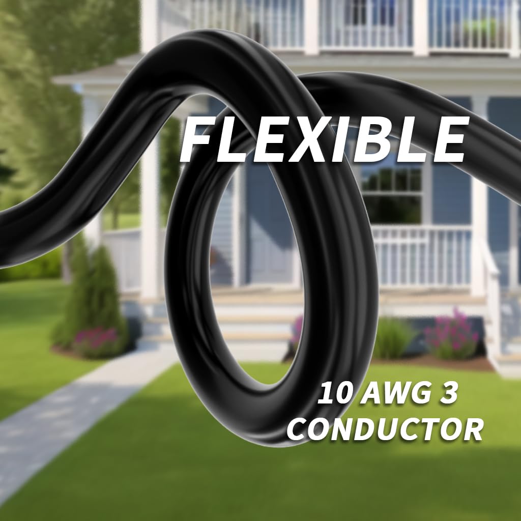 100ft 10 Gauge Waterproof Outdoor Extension Cord Black I23231