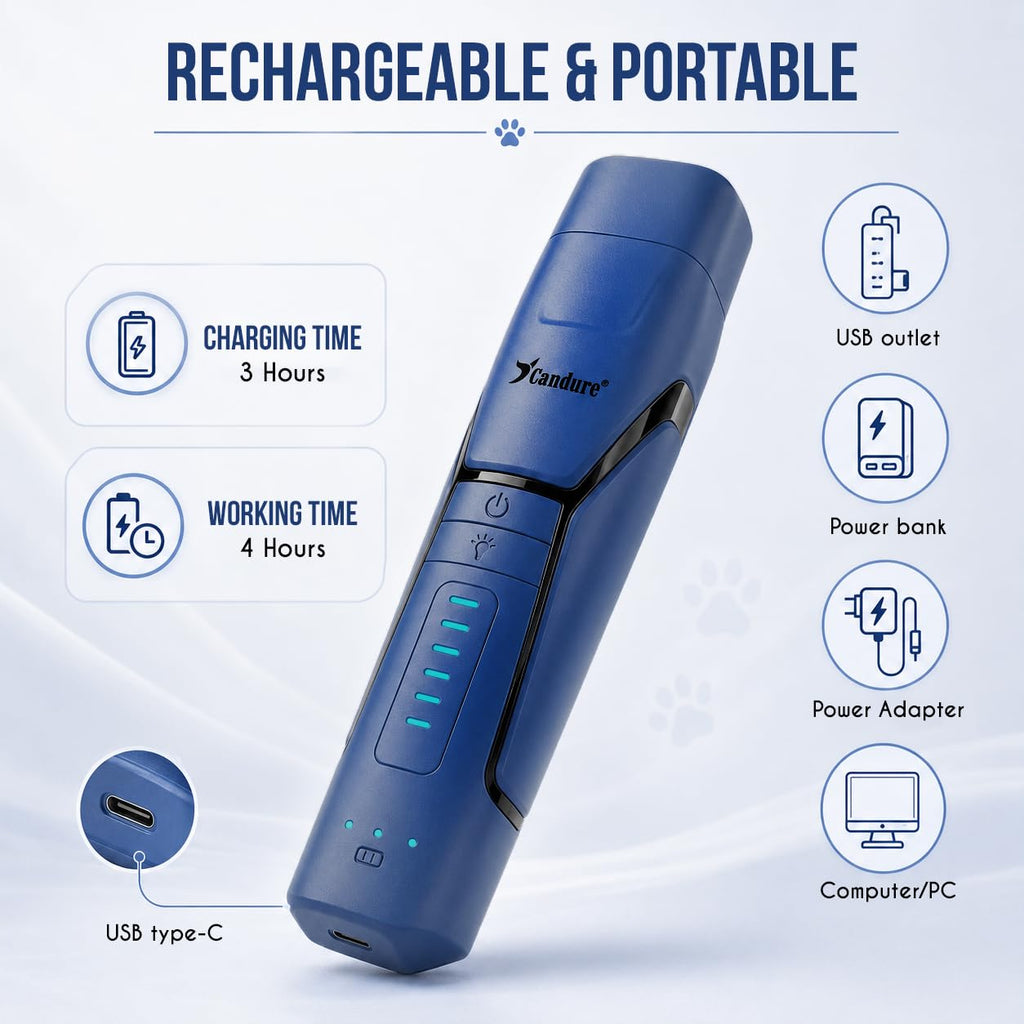 Quiet Rechargeable Dog Nail Grinder with LED Light T4635