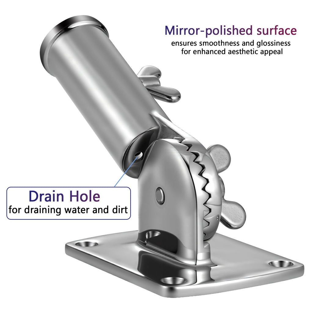 316 Stainless Steel Flag Pole Holder Bracket with Drain Hole, 1" L5326
