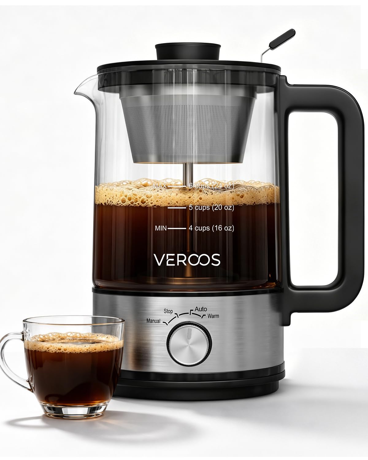 Electric 6-Cup Borosilicate Glass Percolator Coffee Pot I2200
