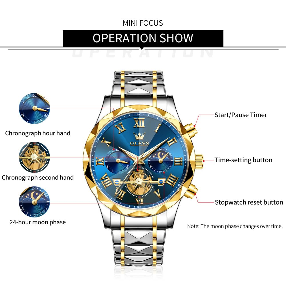 Automatic Moon Phase Dress Wristwatch R517