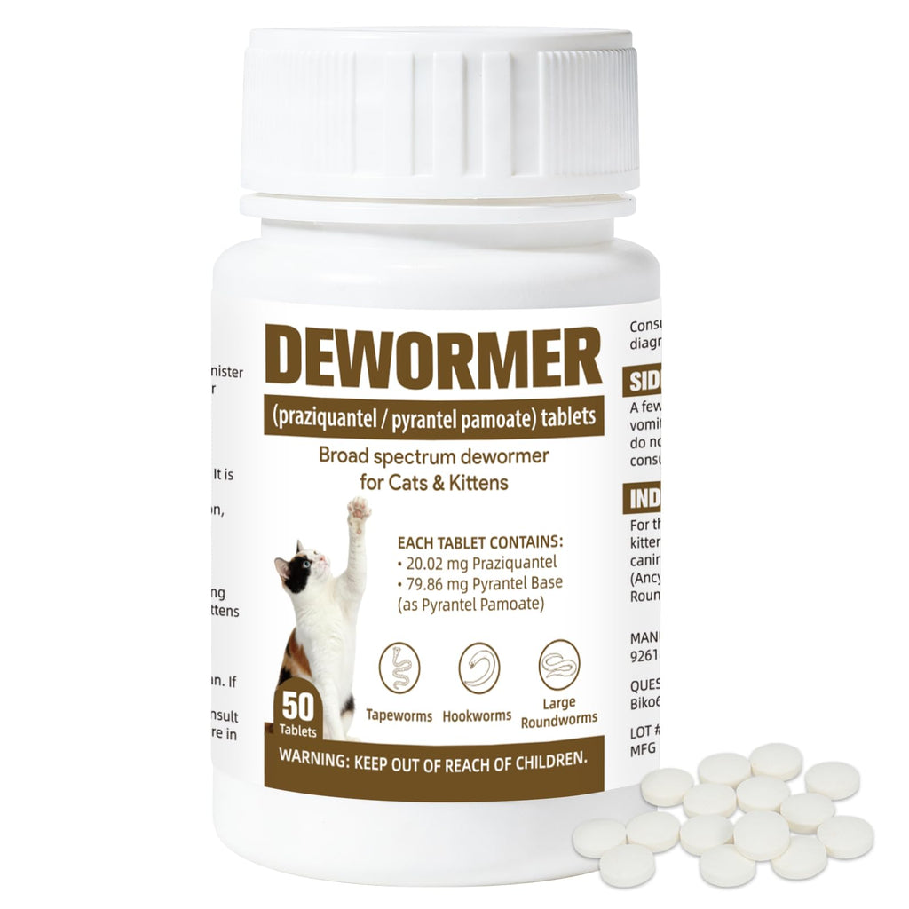 Broad-Spectrum Dewormer for Cats & Kittens, 50 Tablets Y895