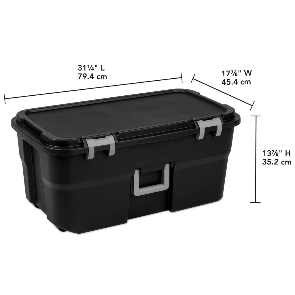 Black Wheeled Lockable Footlocker I5318