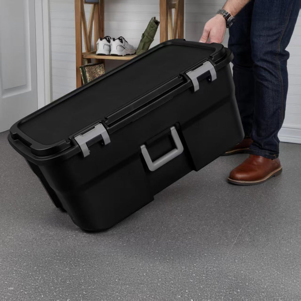 Black Wheeled Lockable Footlocker I5318
