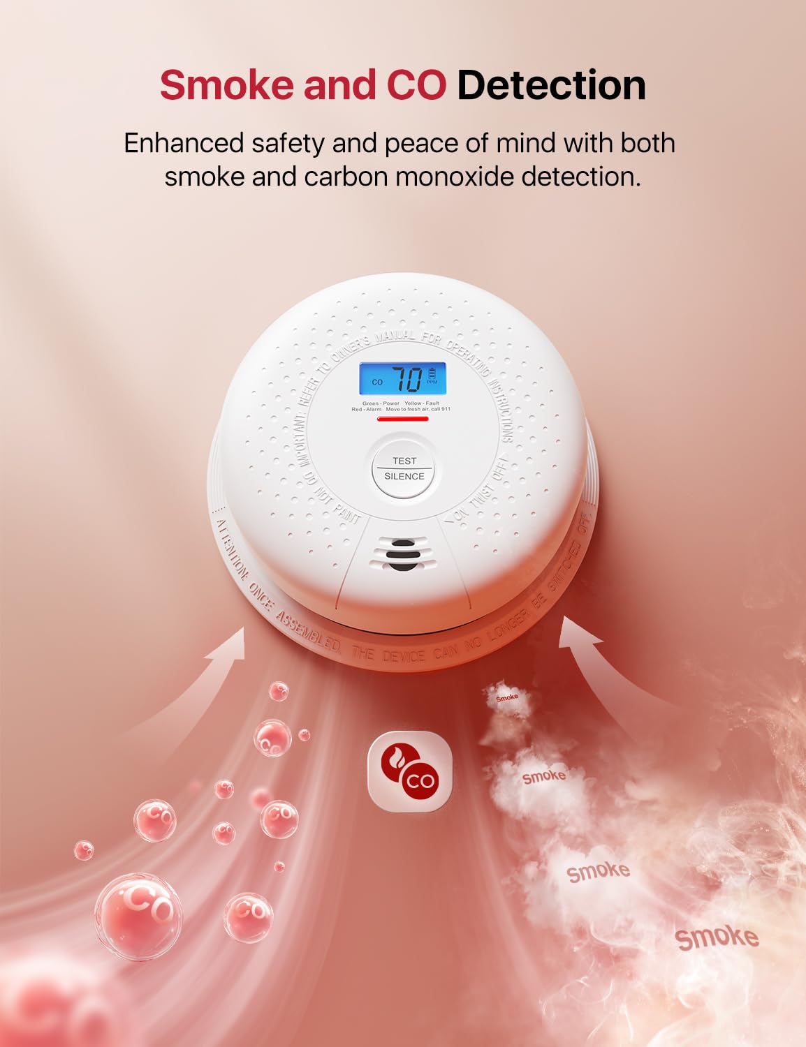 Wireless Interconnected Combination Smoke & CO Alarm B4983