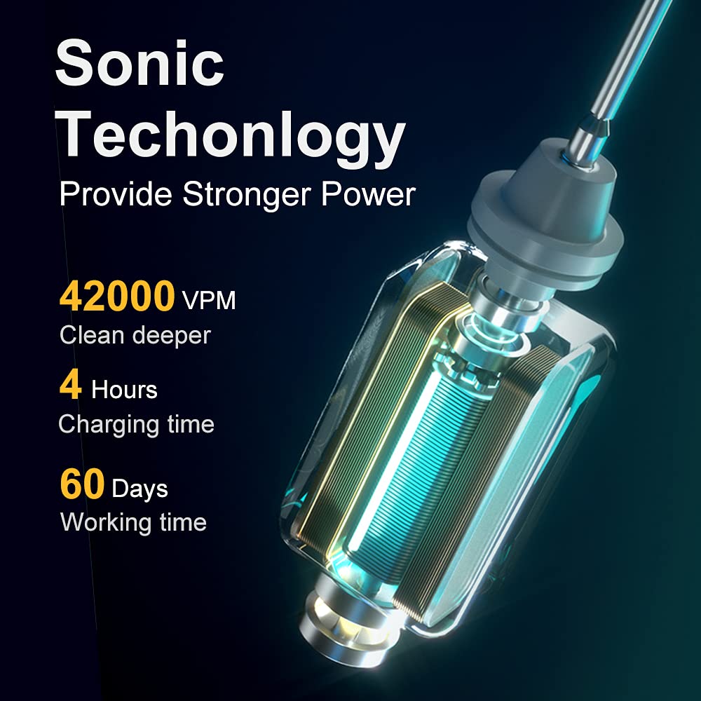 2 Pack Sonic Electric Toothbrush with 8 Heads E891