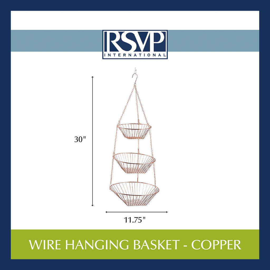 3-Tier Copper Wire Hanging Baskets F124