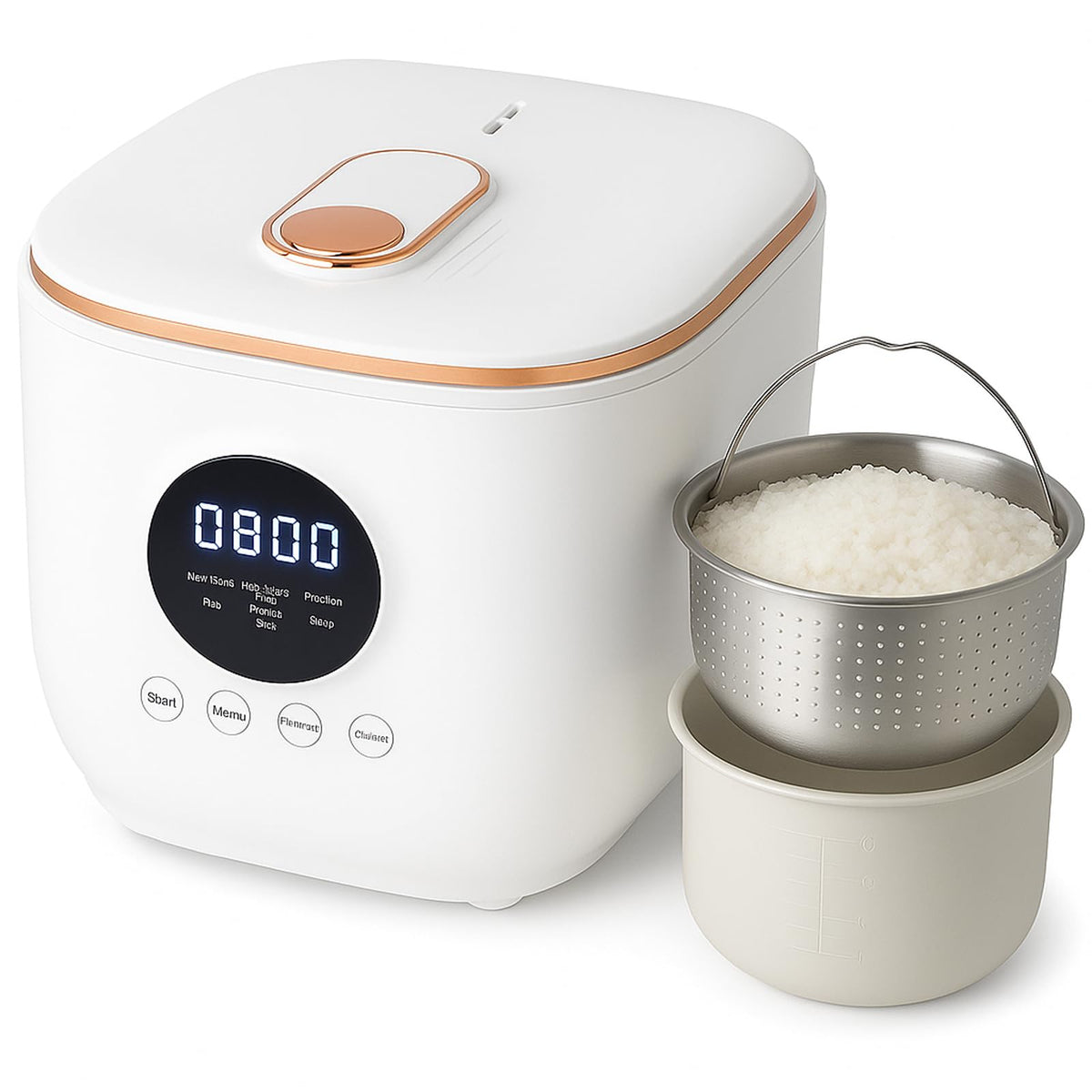 Low Sugar 3L Ceramic Rice Cooker with Steamer Basket Y7144