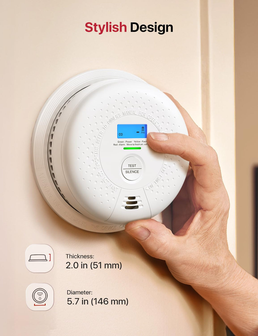 Wireless Interconnected Combination Smoke & CO Alarm B4983