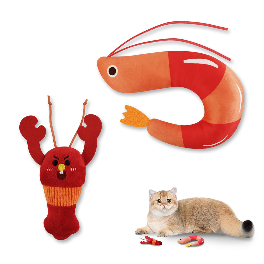 2 Pcs Catnip Plush Cat Toys with Bells Y3000