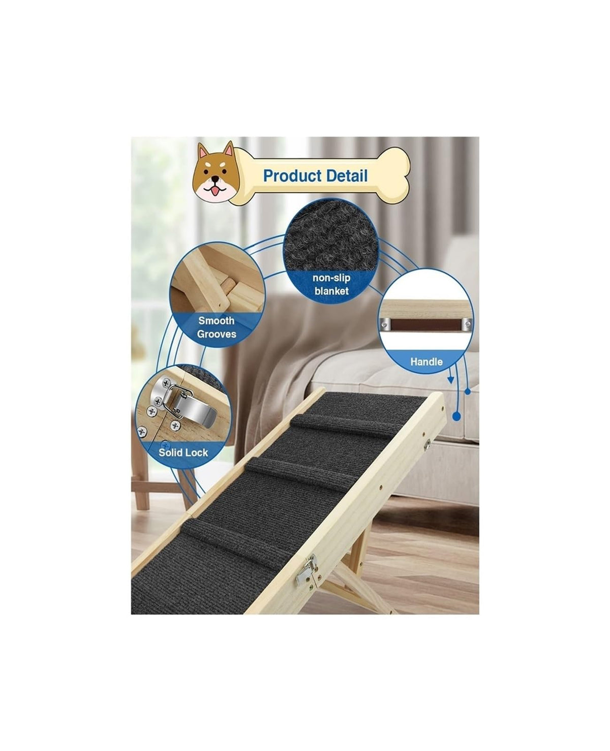 Adjustable Portable Folding Non-Slip Dog Ramp F169922