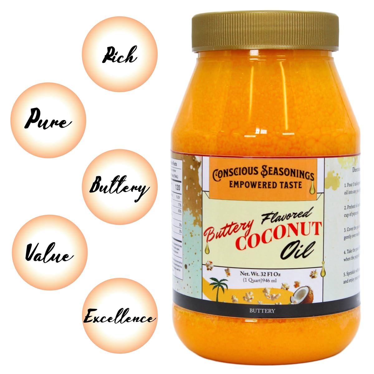 Butter Flavored Coconut Oil 32 oz K2722