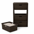 Brown 4 Drawer Plastic Storage Tower L581547
