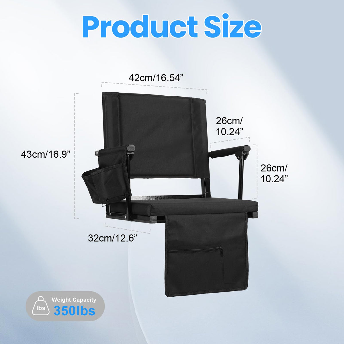 2 Pcs Folding Stadium Seat with Cup Holder A476