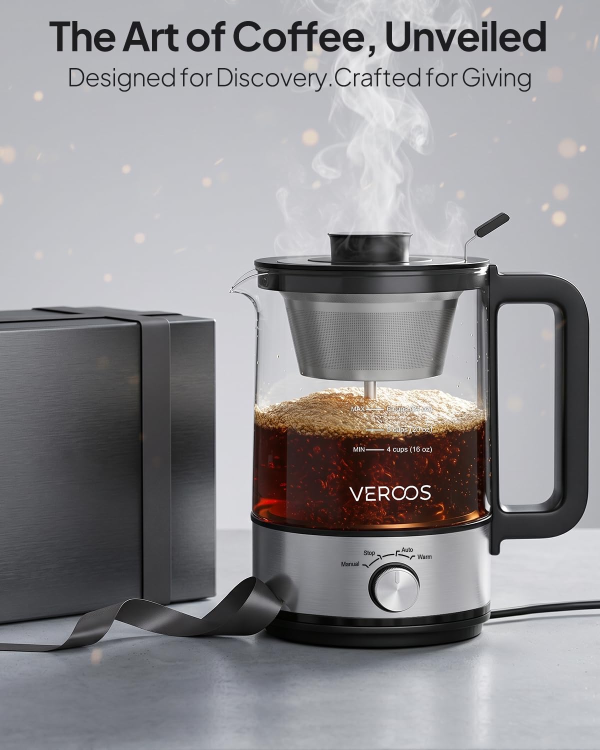 Electric 6-Cup Borosilicate Glass Percolator Coffee Pot I2200