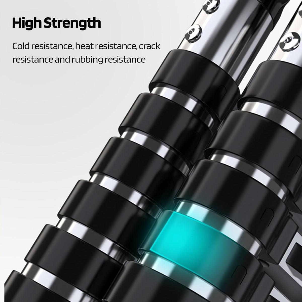 Telescoping Ladder with Locking Mechanism, Heavy Duty Aluminum 330 lbs B5018