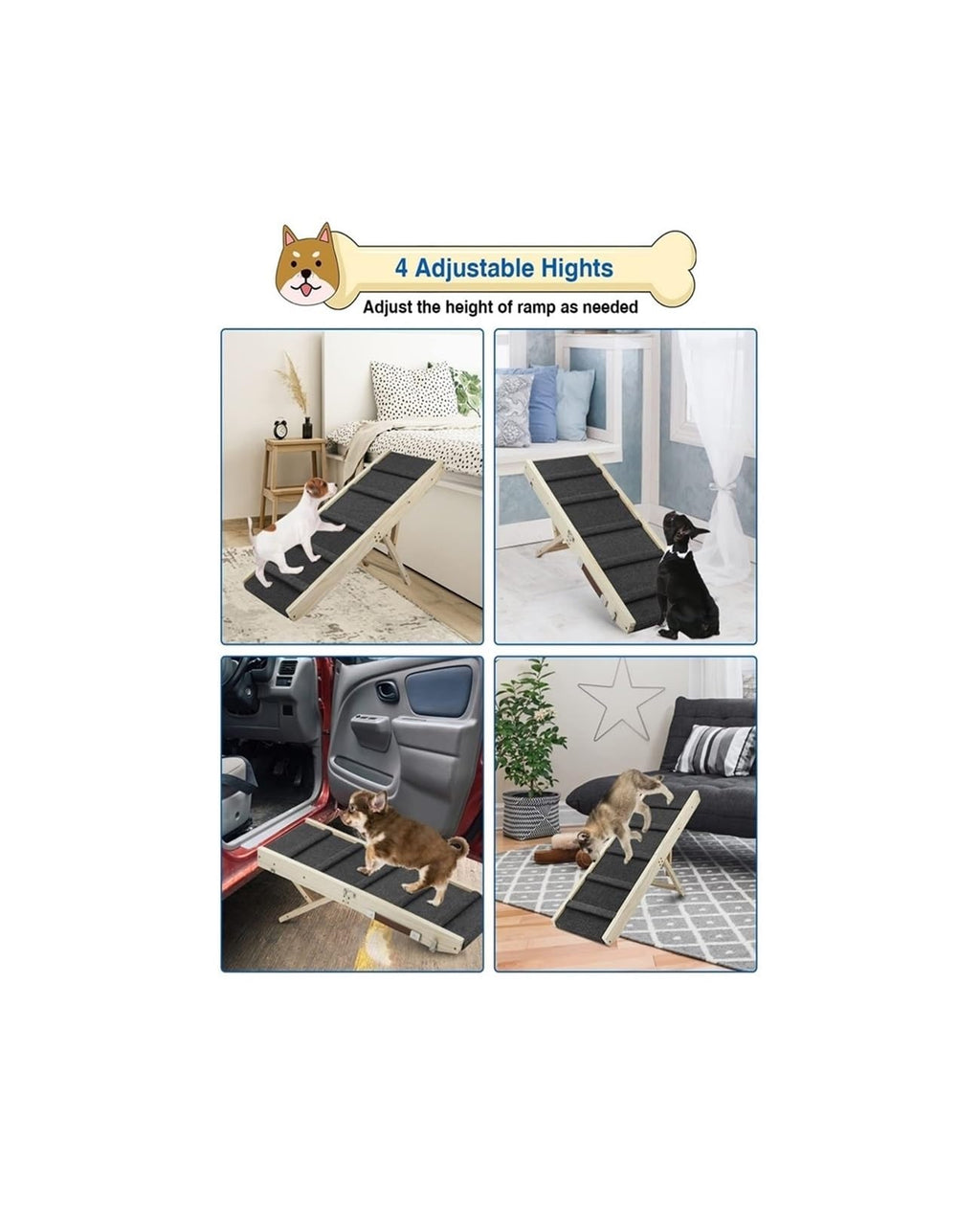 Adjustable Portable Folding Non-Slip Dog Ramp F169922