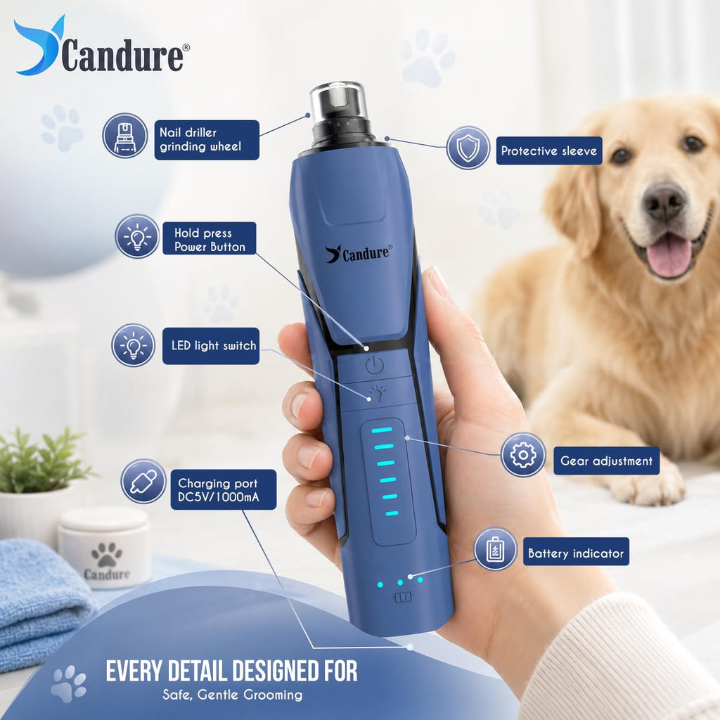 Quiet Rechargeable Dog Nail Grinder with LED Light T4635