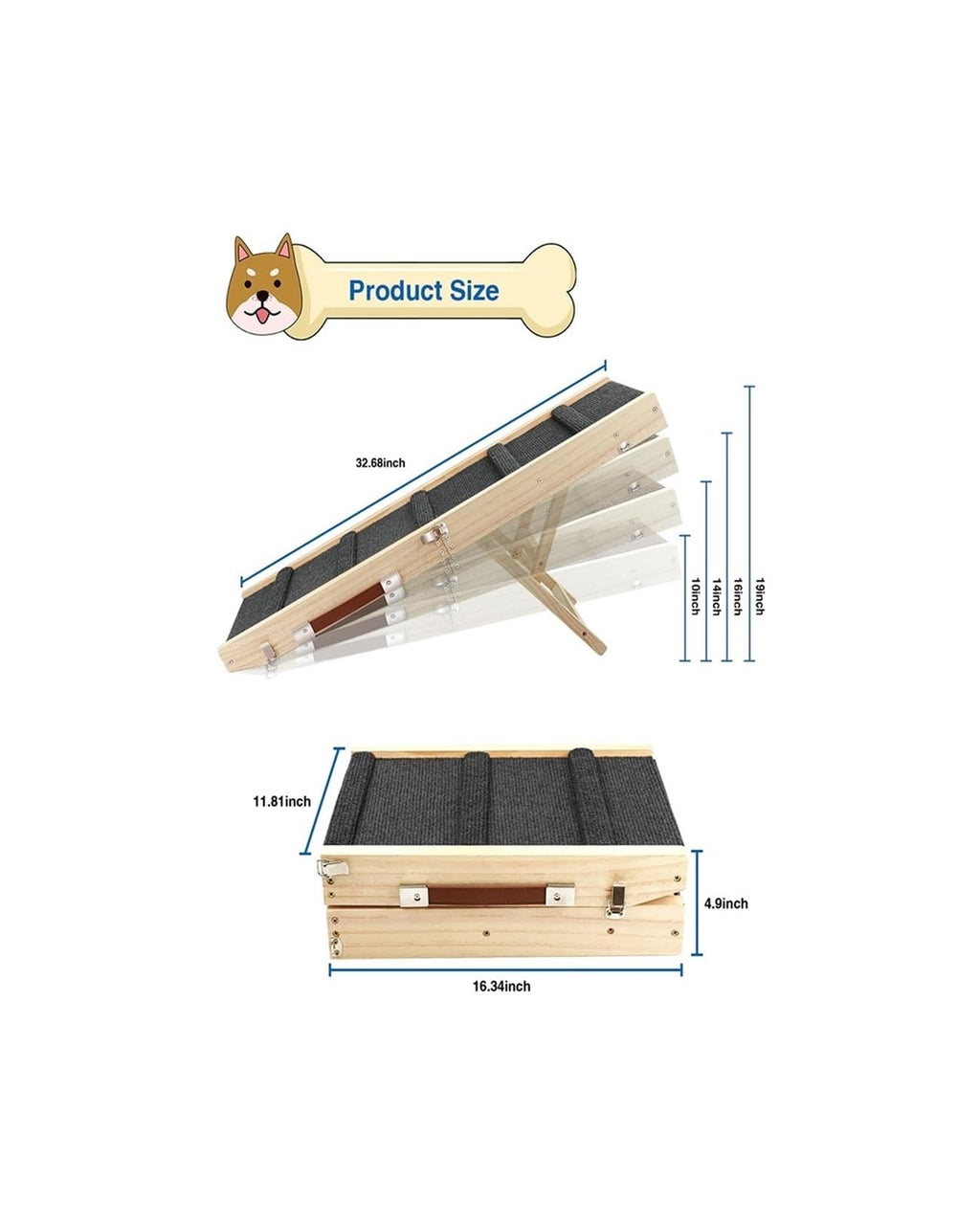 Adjustable Portable Folding Non-Slip Dog Ramp F169922