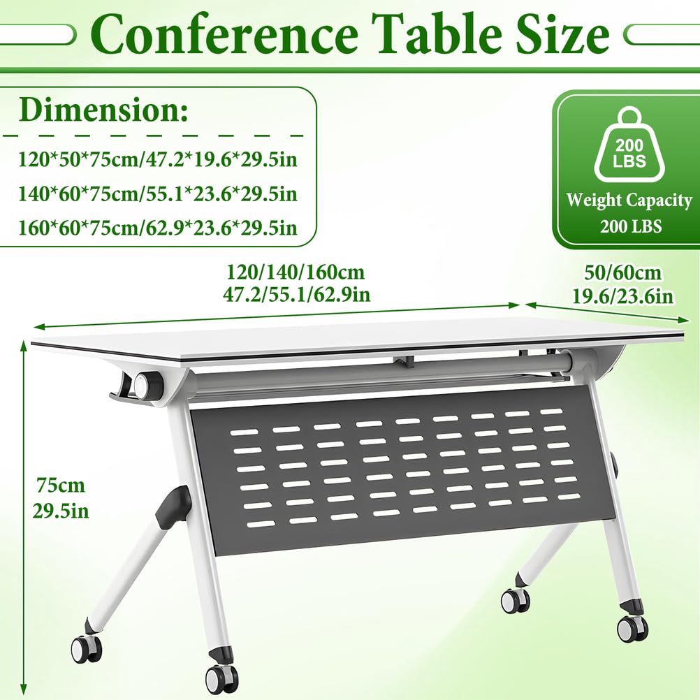 Folding Training Table with Glass Holder 2 Pack V66425