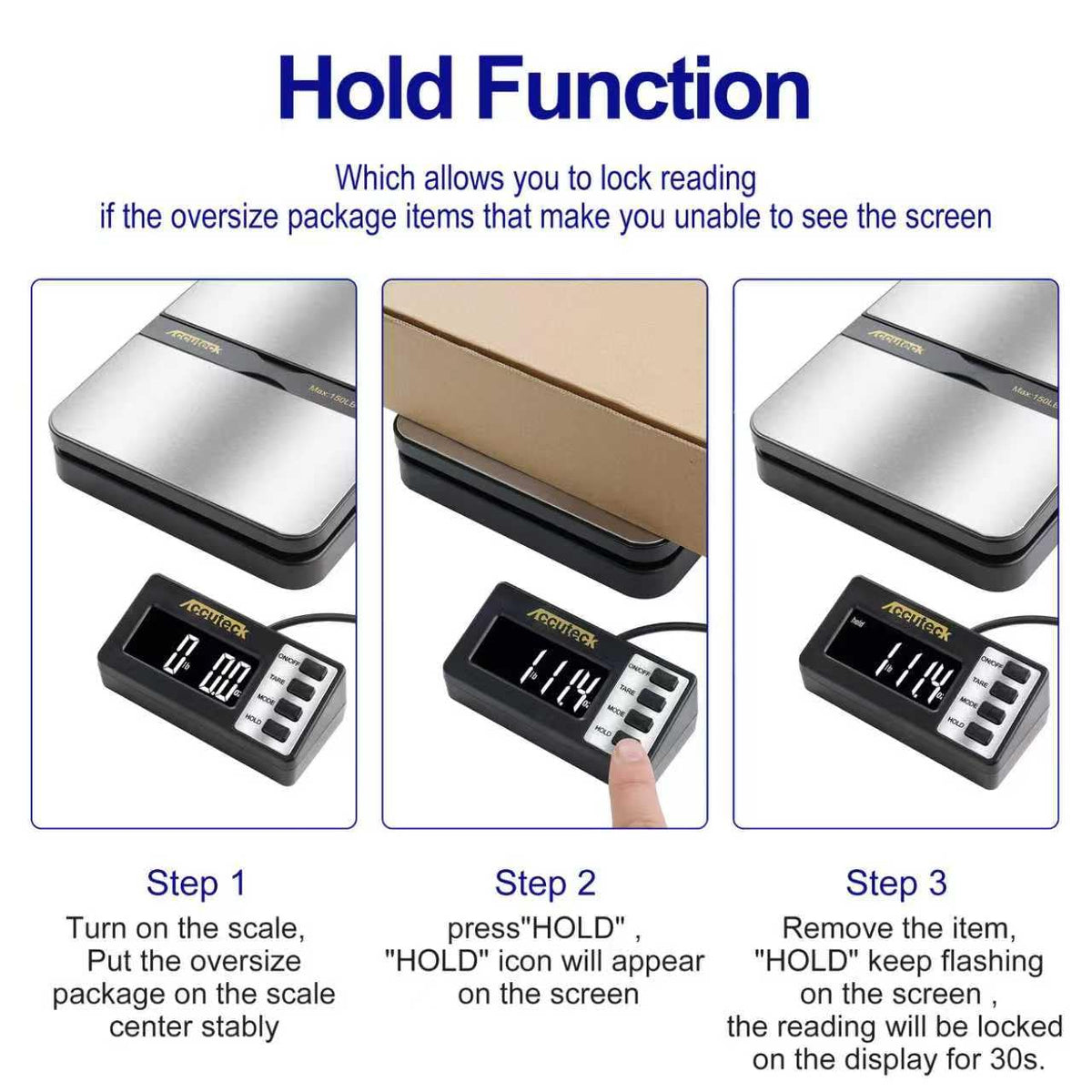 150Lbs 0.1OZ Digital Postal Scale Stainless Steel E37079