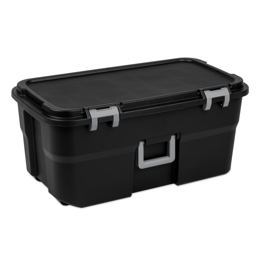 Black Wheeled Lockable Footlocker I5318
