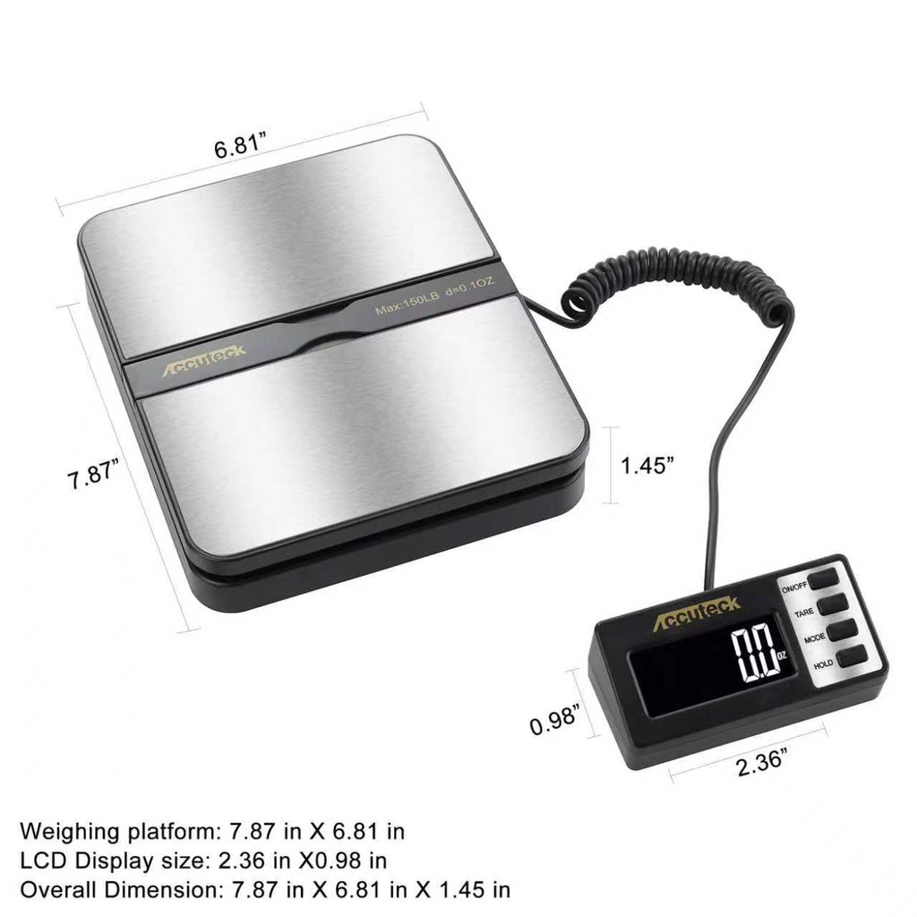 150Lbs 0.1OZ Digital Postal Scale Stainless Steel E37079