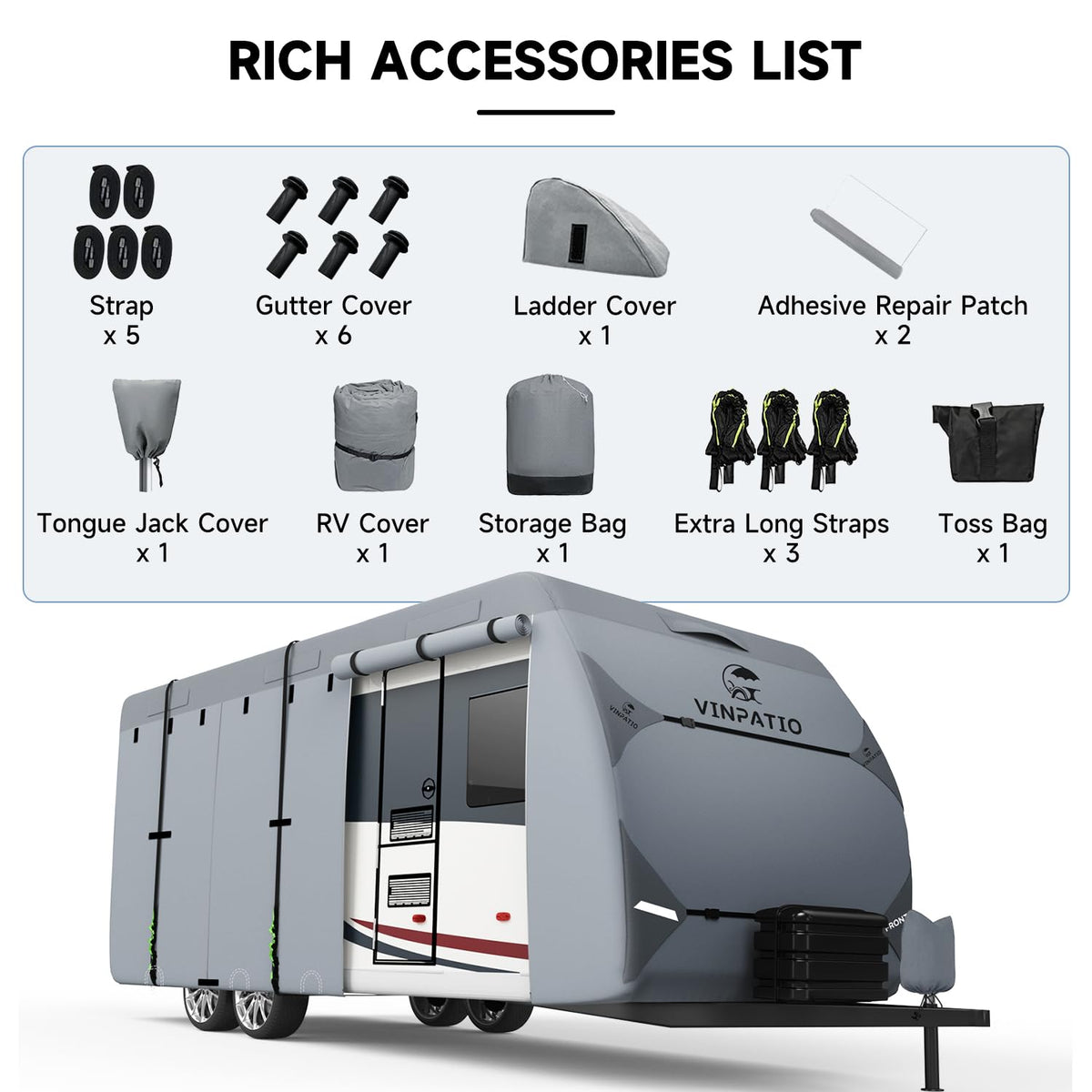 7 Layers Travel Trailer Cover Fits 30'-33' J513722