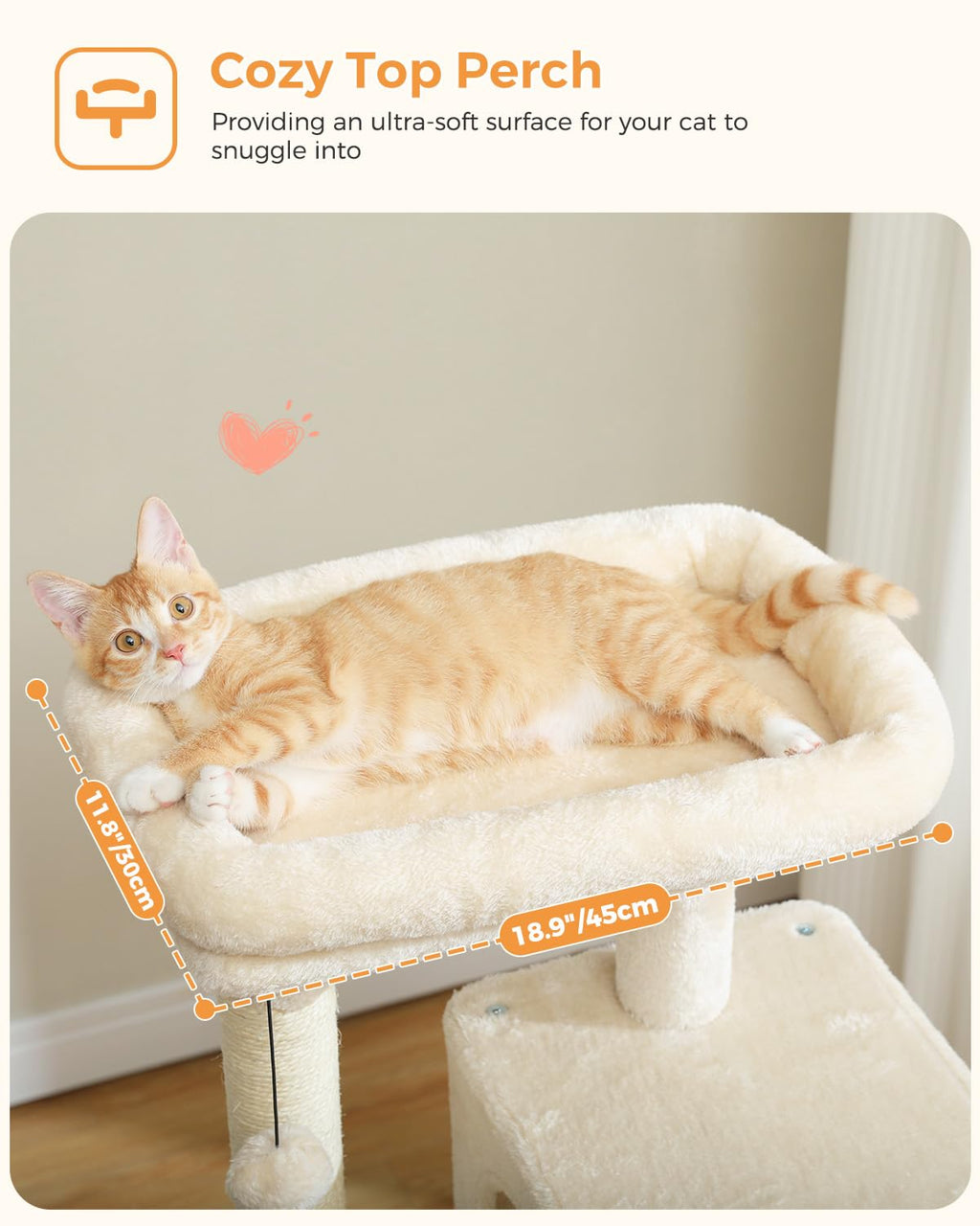 Beige 56.3" 6-Tier Cat Tree with Hammock and Condo Y745550