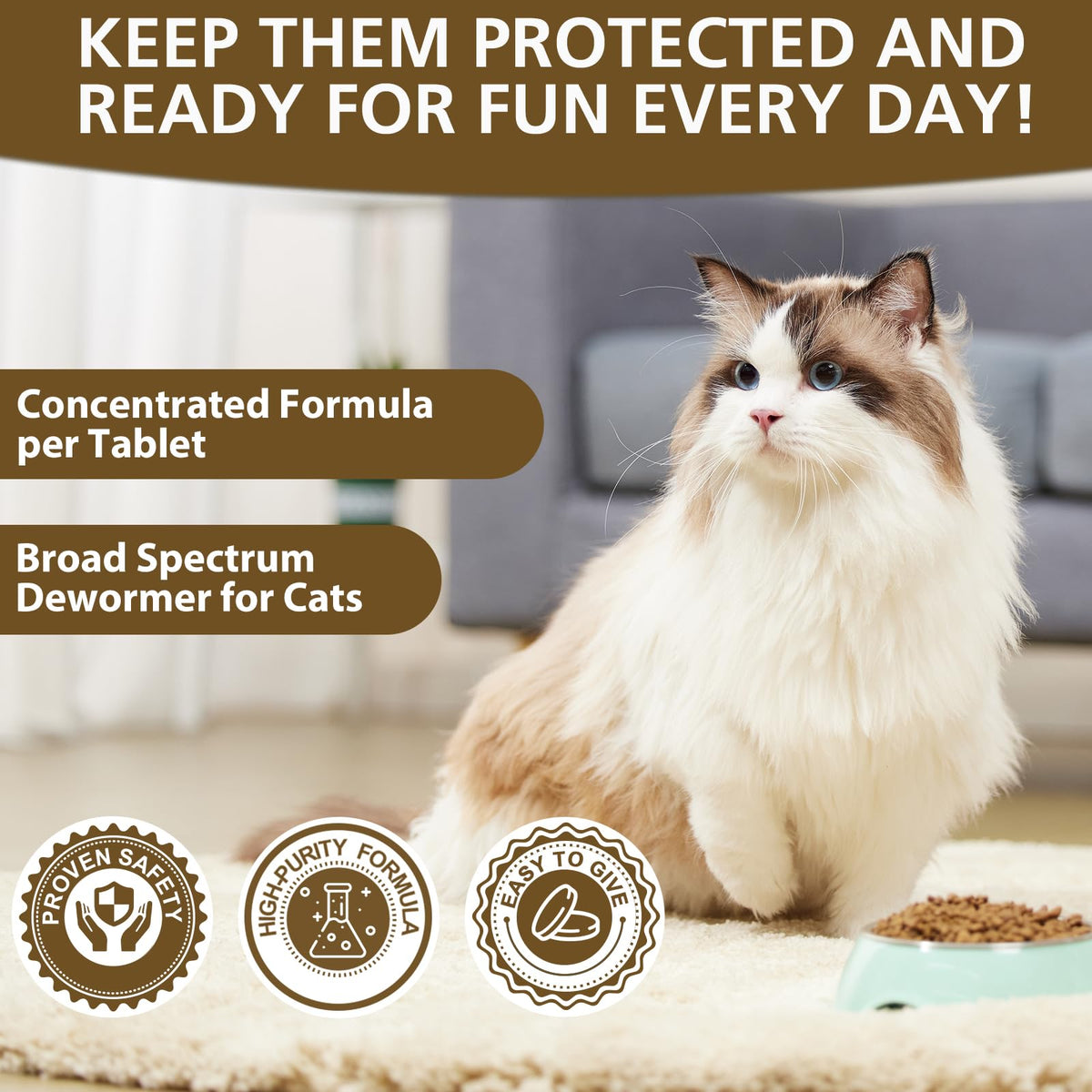 Broad-Spectrum Dewormer for Cats & Kittens, 50 Tablets Y895