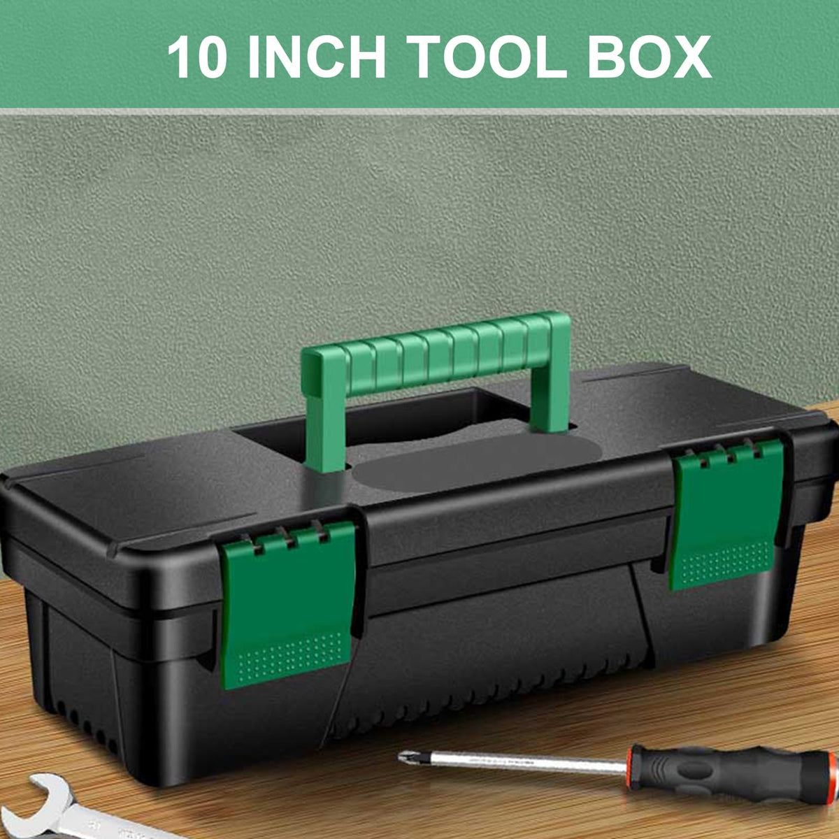 10-inch Plastic Tool Box with Handle and Removable Tray Z43120