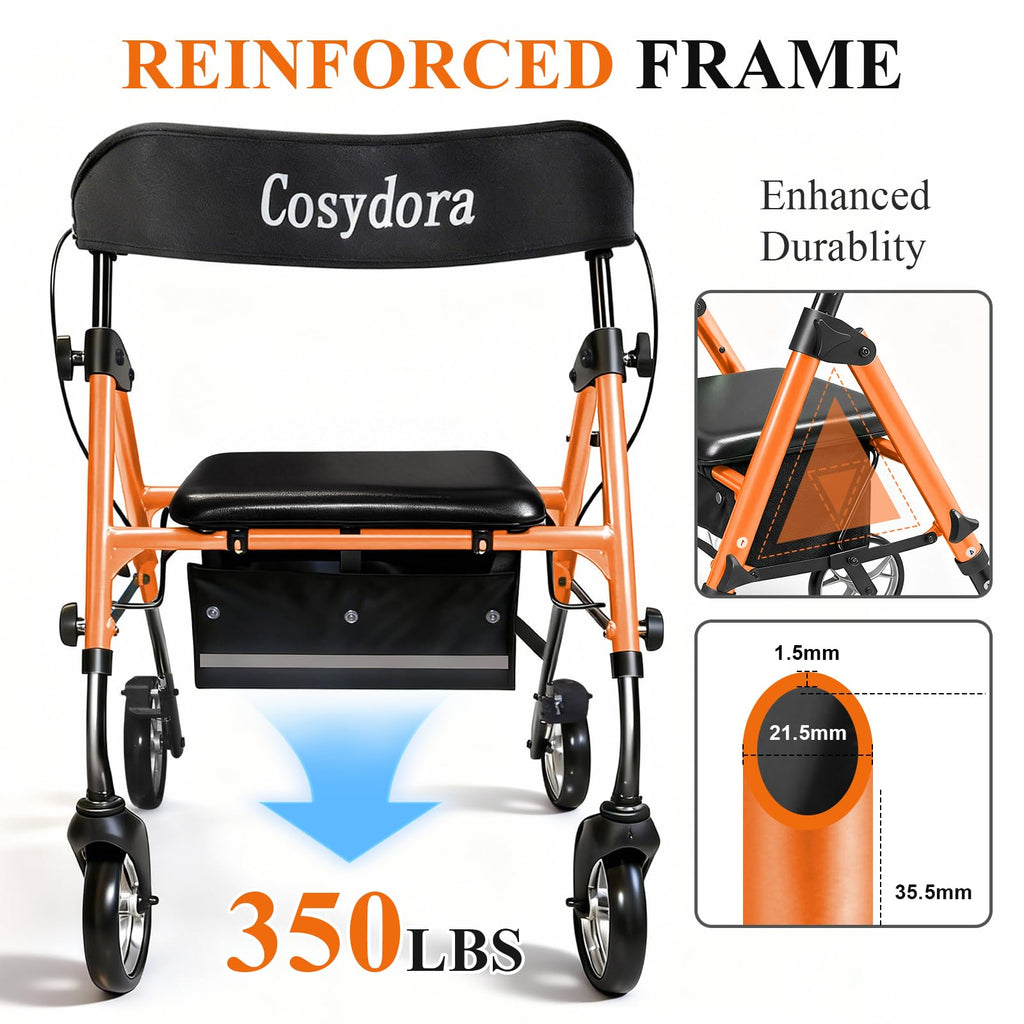 Ultra Lightweight Rollator Walker with Seat T652766