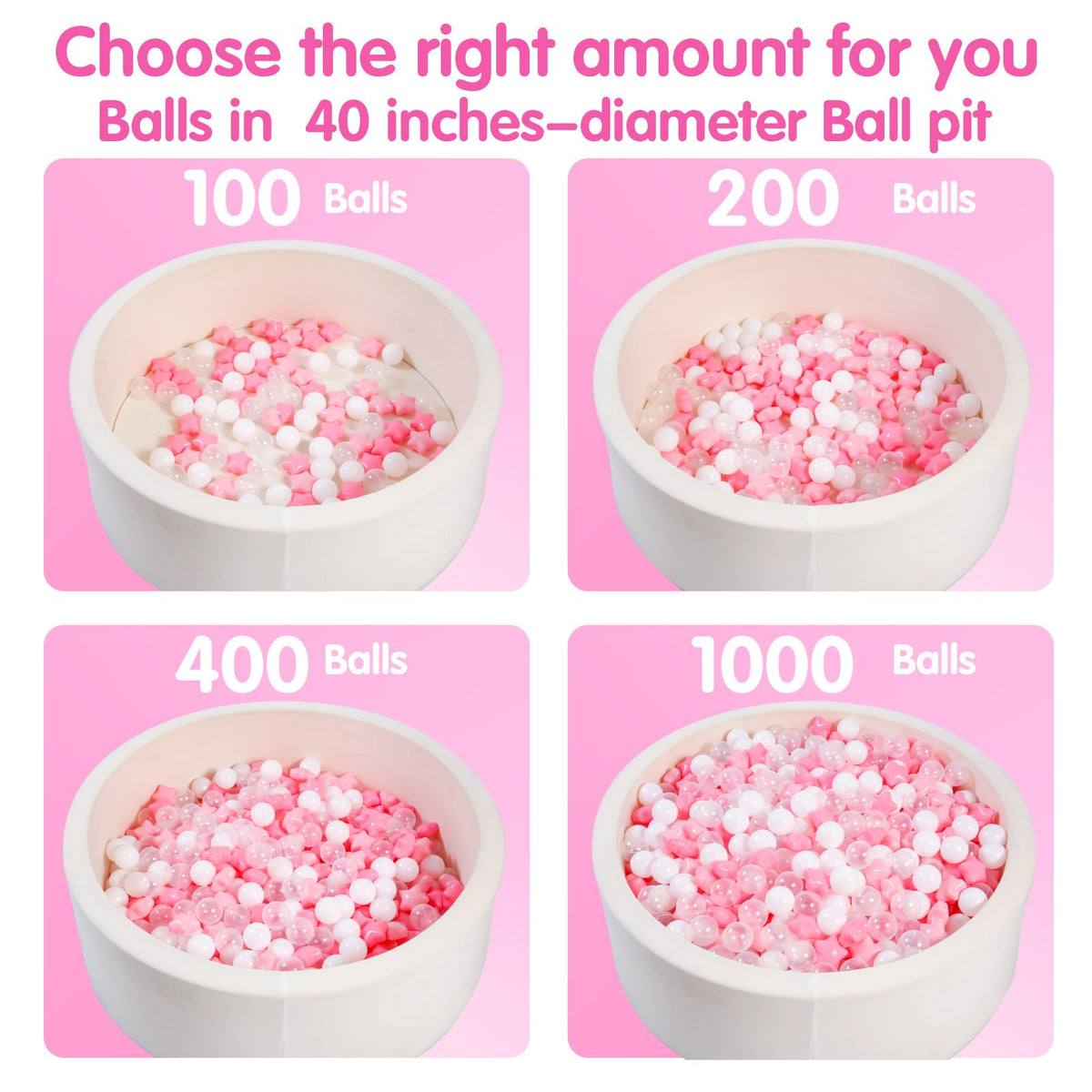 Pink Green Blue White Gray Ball Pit Balls Q457