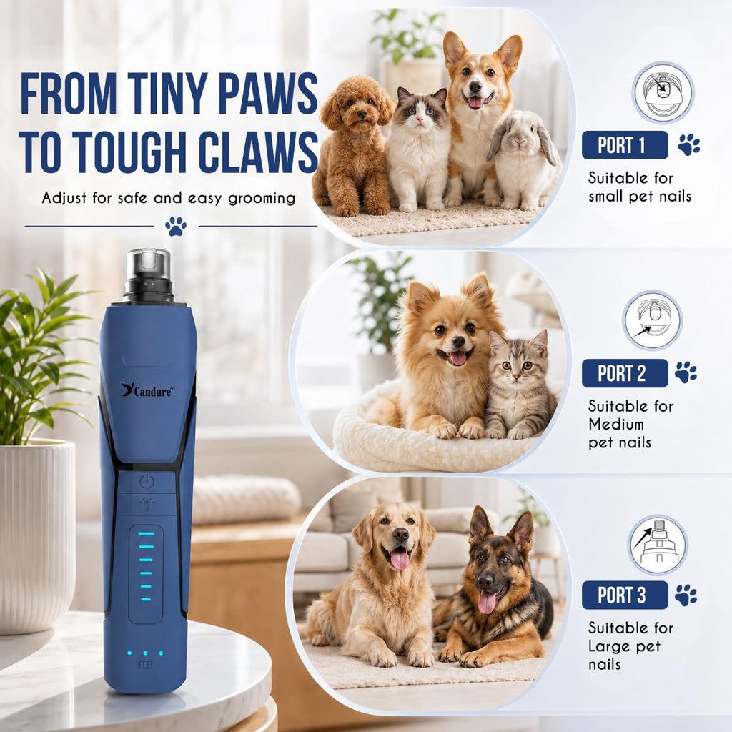 Quiet Rechargeable Dog Nail Grinder with LED Light T4635