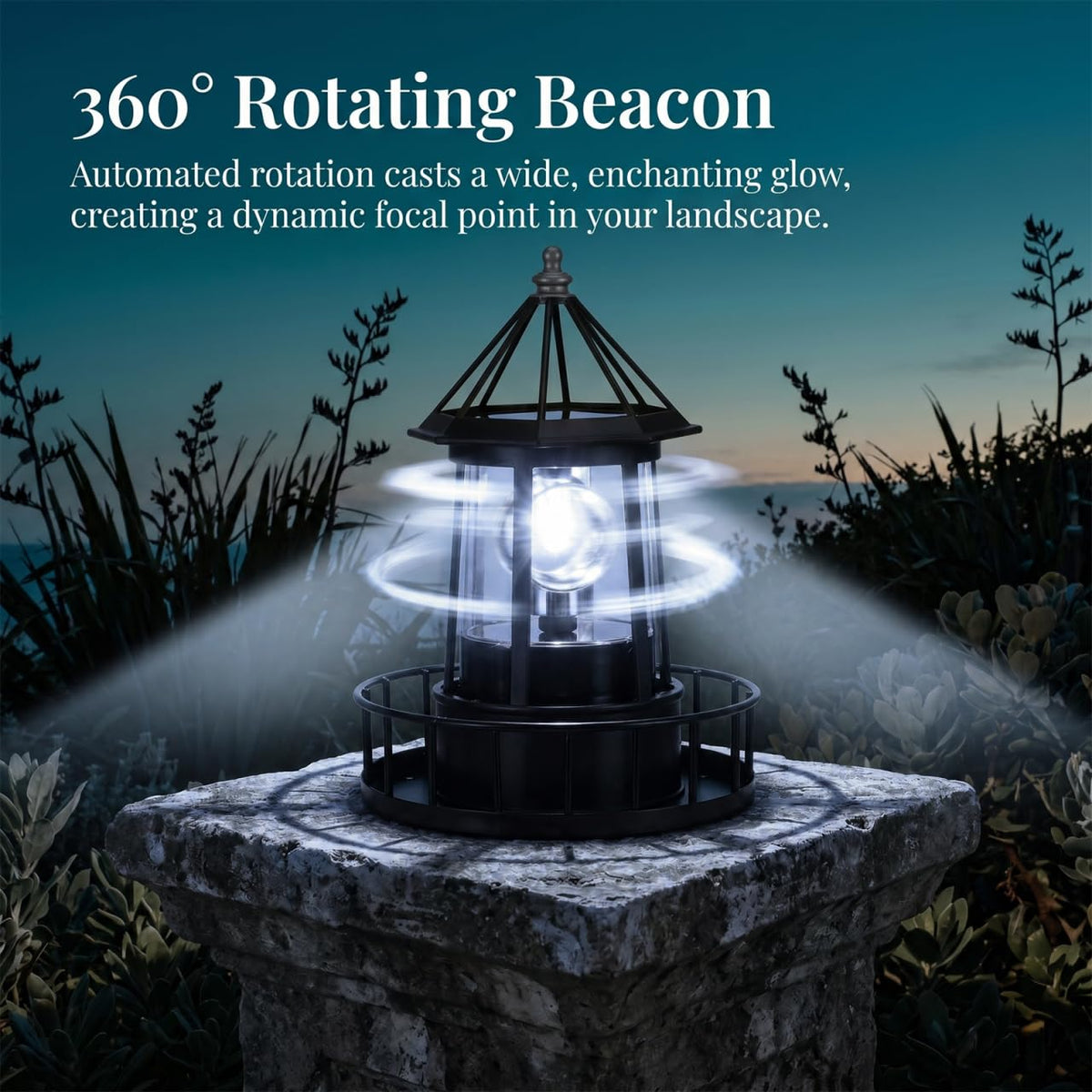 Solar Revolving Lighthouse Light K68773