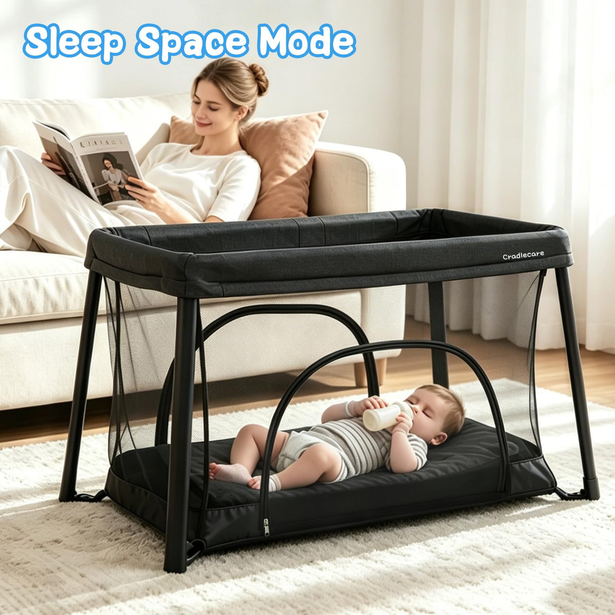 Portable Playpen with Bassinet B4238