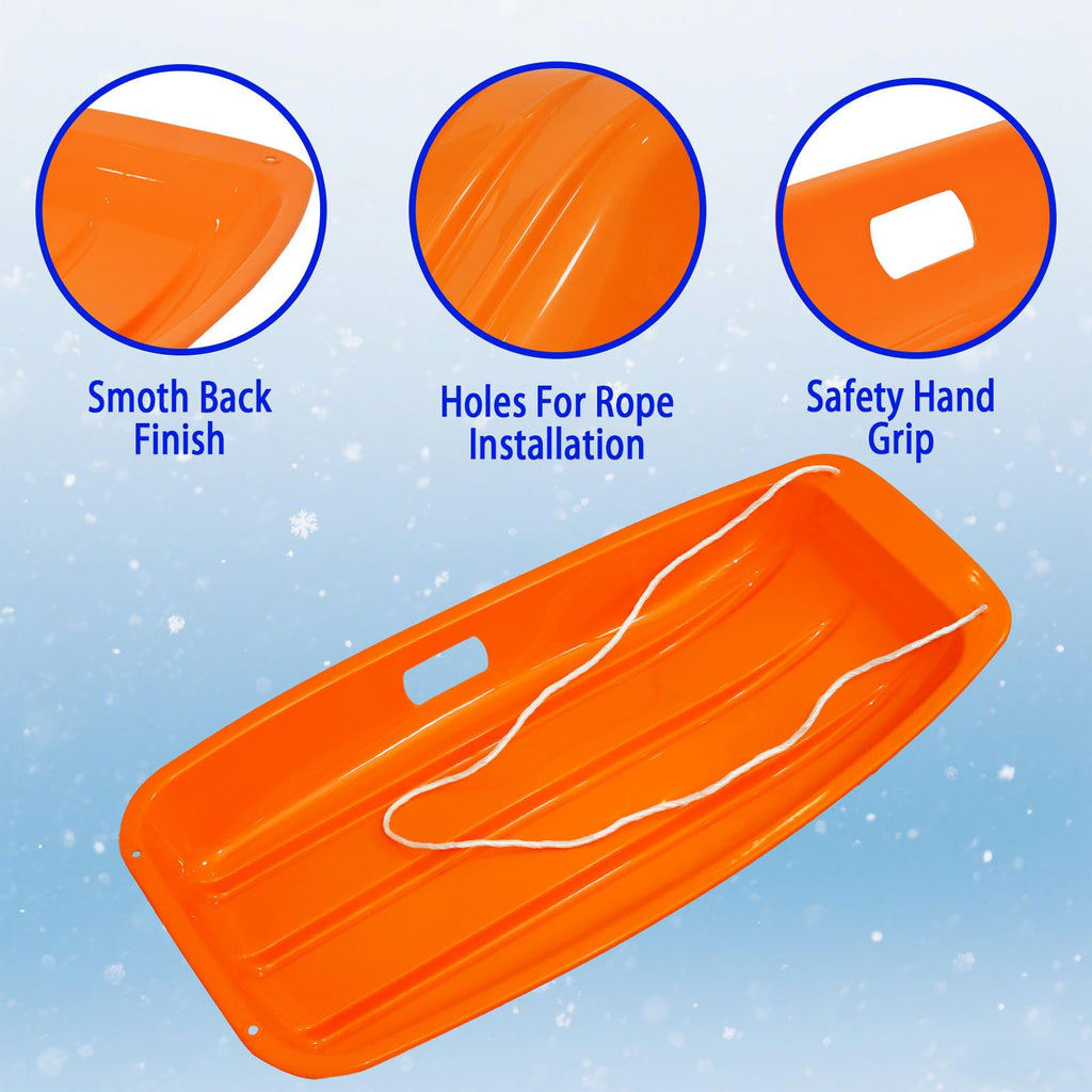 Cold Resistant Flexible Snow Sled with Pull Rope & Handles 35 Inch A631651