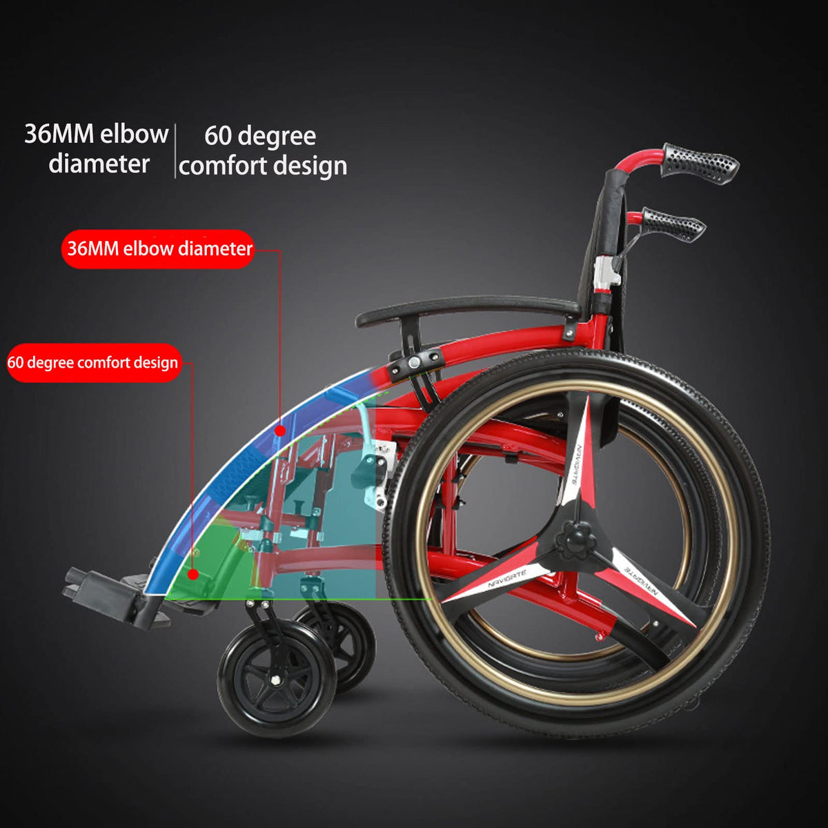 Folding Transport Wheelchair with Detachable Full Arms and Elevating Leg Rest W632201