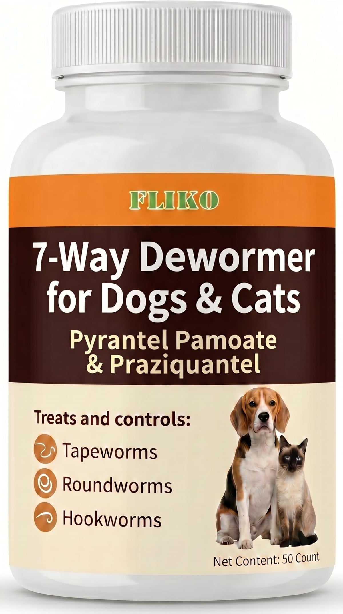 7 Way Dewormer Flavored Chewables for Dogs & Cats, 50 Count R84211