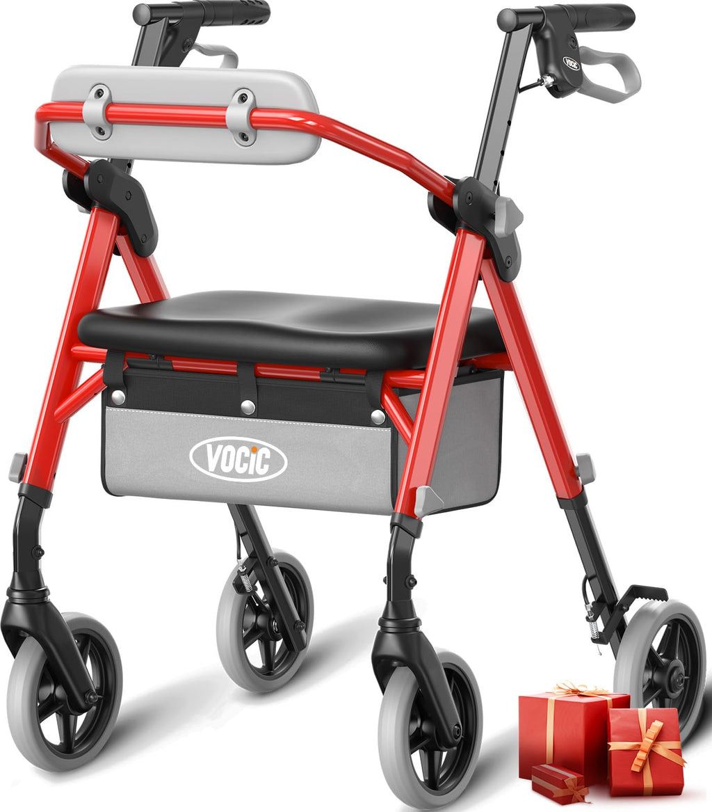 Foldable Rollator Walker with Seat H737448