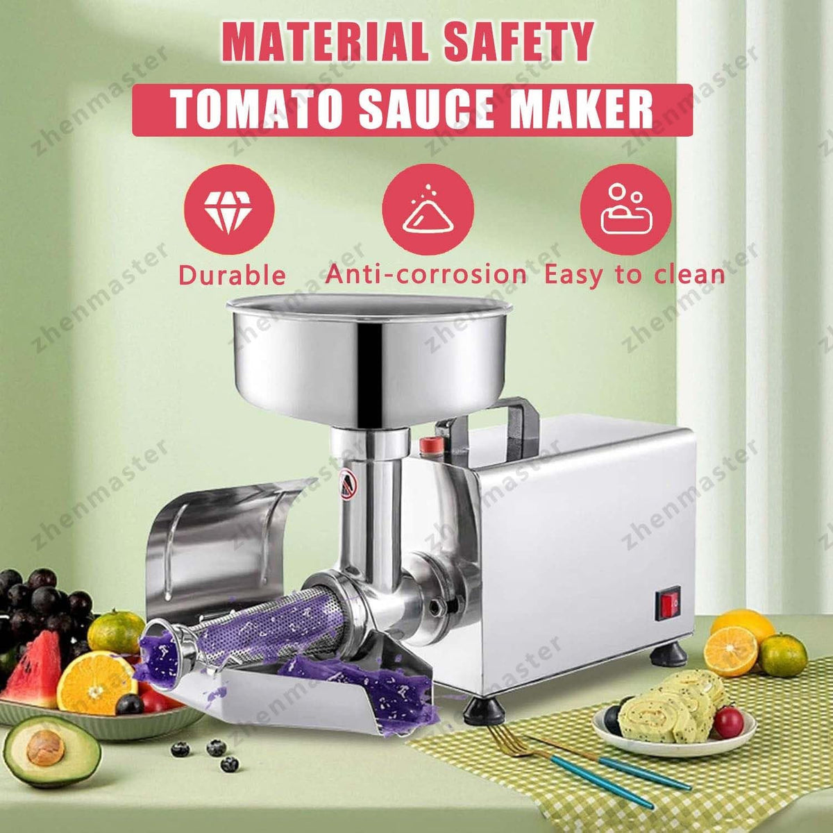 450W Electric Stainless Steel Tomato Strainer K764193