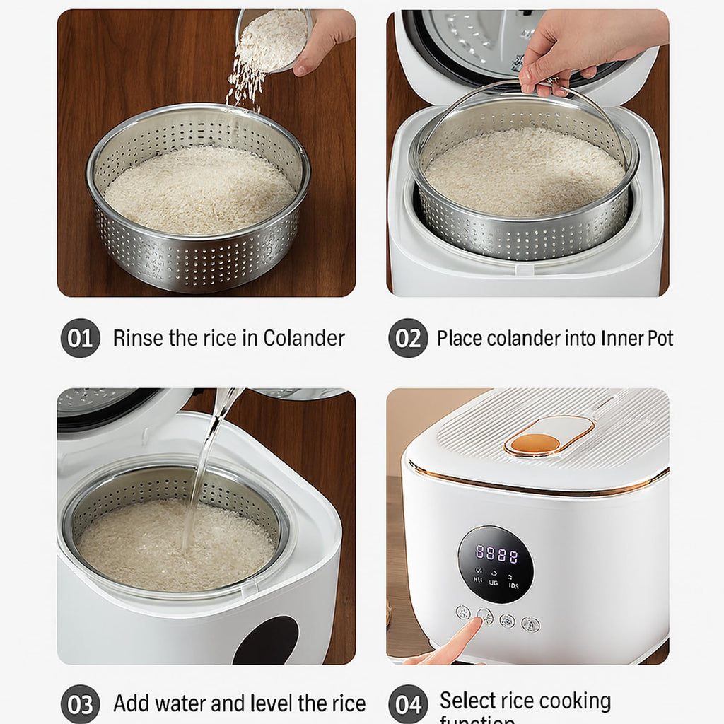Low Sugar 3L Ceramic Rice Cooker with Steamer Basket Y7144