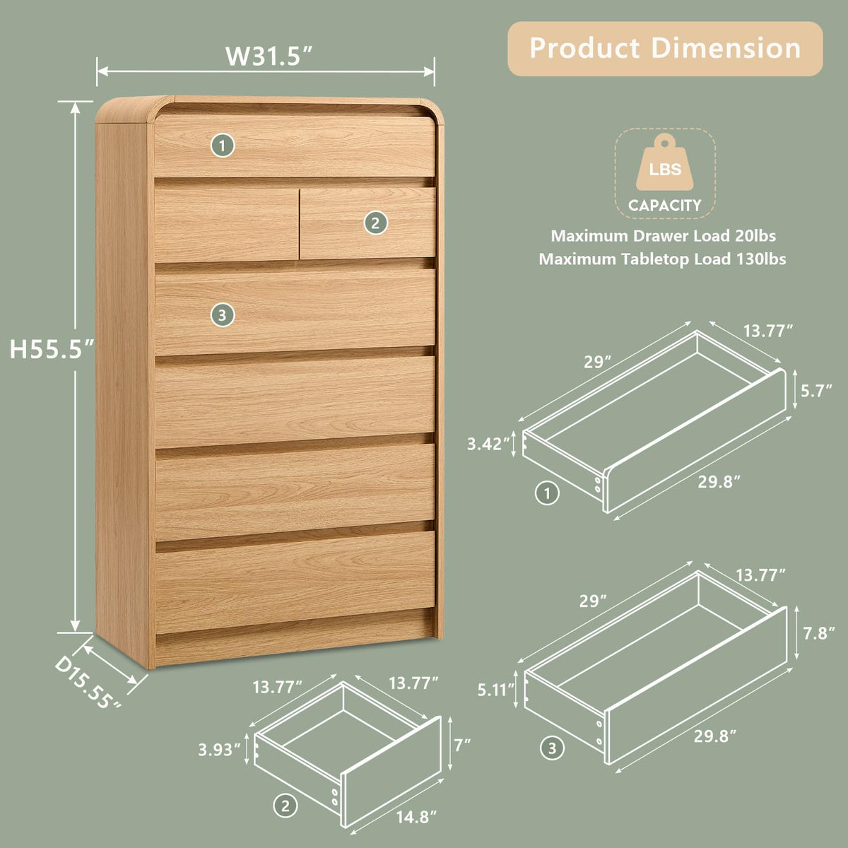 7 Drawer Dresser J135346